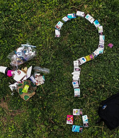 이재영씨가 산에서 담아온 쓰레기