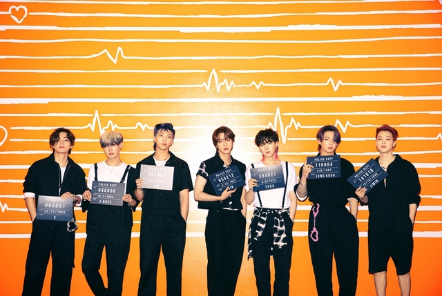 BTS posted a concept photo of the single CD Butter on the official SNS on the 29th.Seven members followed the concept photo with the background of Ajit, and this time, they created a vicious atmosphere with the concept of Mug shot.It reminded fans of the black and white Mug shot scene that appeared in Butter Music Video.The single CD Butter is released in two versions: Cream and Peaches.Mug shot concept photo is included in Cream version as in the first concept photo.The group photo features a background with a heart rate on an orange background, and the members who stare at the camera with intense eyes are impressive.Seven members completed the Mug shot with different expressions in individual cuts.The single CD Butter will be released on July 9, and will include a new song with the digital single Butter released on the 21st of last month.Meanwhile, Butter has hit a milestone in the Billboards latest chart (Seventh July 3rd) reaching number one for five consecutive weeks on Hot 100.On the 28th, official music video YouTube views exceeded 400 million views.