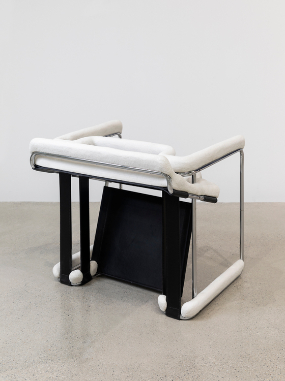 ″Up ended Breuer chair after several inches of snowfall″ (2016) by Ryan Gander [SPACE K]