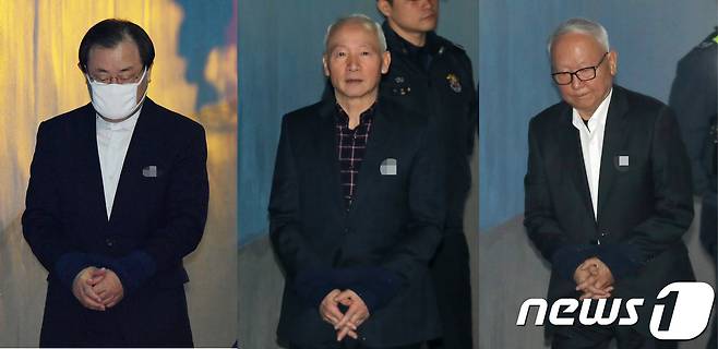 박근혜 정부 당시 국정원 특수활동비를 청와대에 상납한 혐의를 받고 있는 이병기(왼쪽부터), 남재준, 이병호 전 국정원장.2018.12.11/뉴스1 © News1 이광호 기자