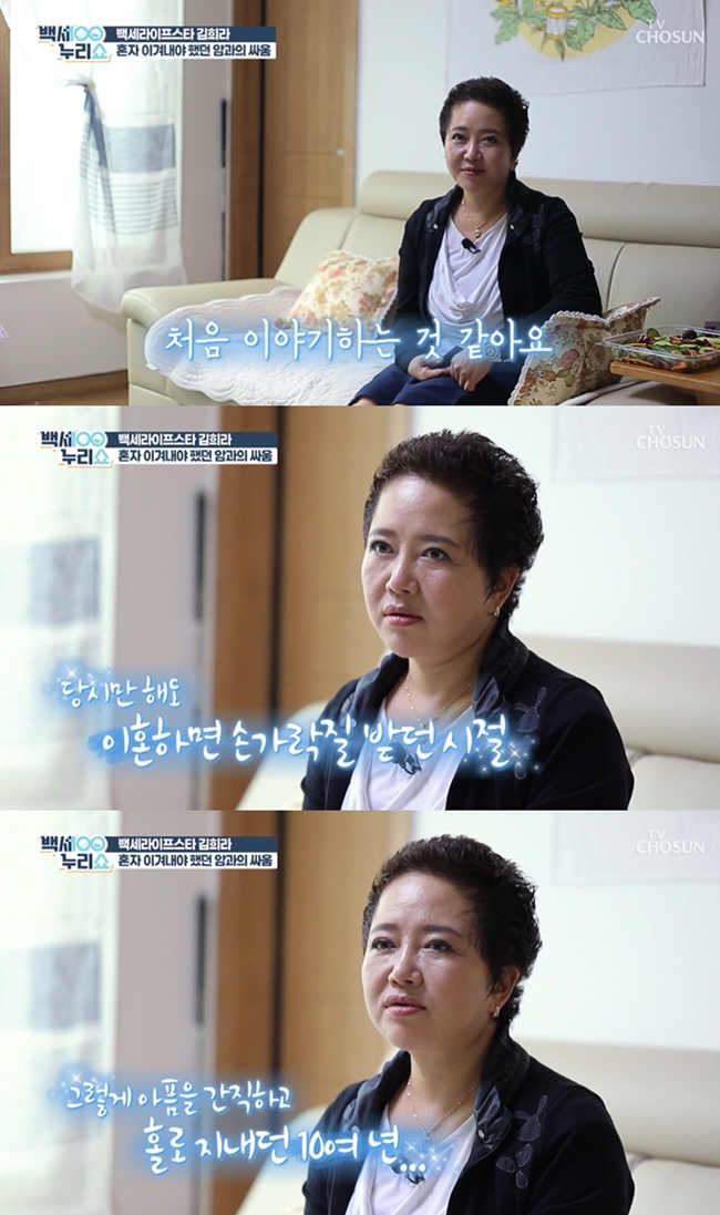 Actor Kim Hee-ra has Confessions for Divorce.On July 7, TV Chosun Baekse Nuri Show appeared in Kim Hee-ra, a 30-year veteran of acting career, called a professional actor.Kim Hee-ra said, It seems to be the first time on the air.In 2008, we had a busband and a duty.Now I say Dolsing and divorce, but then I was swearing at all the people who were divorce. I did not have to talk because I did not have to talk, he added.