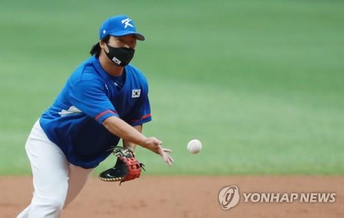 18일 야구 대표팀 훈련 중인 강백호의 모습 [연합뉴스 자료사진]