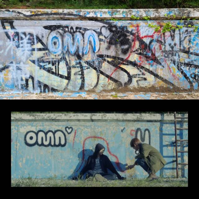 BTS의 곡 ‘Intro:화양연화’ 뮤직비디오의 한 장면에 등장하는 서울대 폐수영장(아래)과 철거가 진행됐다 중단된 현재 모습