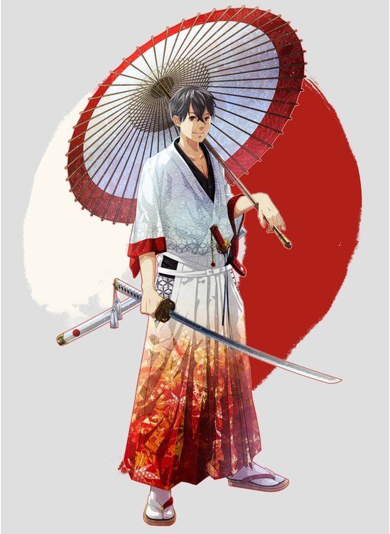 일본의 예술가들이 각국 국기와 문화를 일본 전통 문화인 사무라이에 접목시킨 캐릭터를 공개했다. 사진은 일본을 표현한 캐릭터