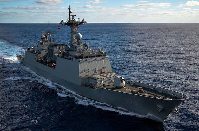 2021년7월 호주에서 실시된 다국적 훈련 '탤리스먼 세이버 2021'에 처음으로 참가한 한국형 구축함 왕건함. /미 국방부