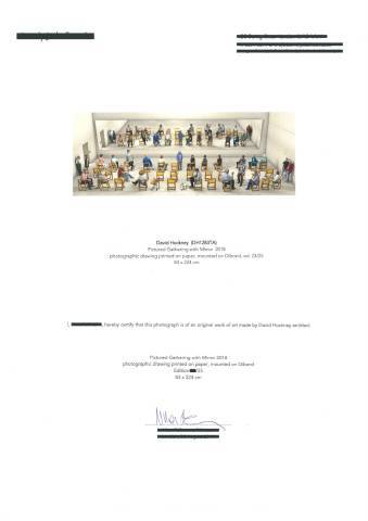 아트테크 플랫폼 테사(TESSA)가 소장한 데이비드 호크니 작품의 진품보증서, 출처: 테사