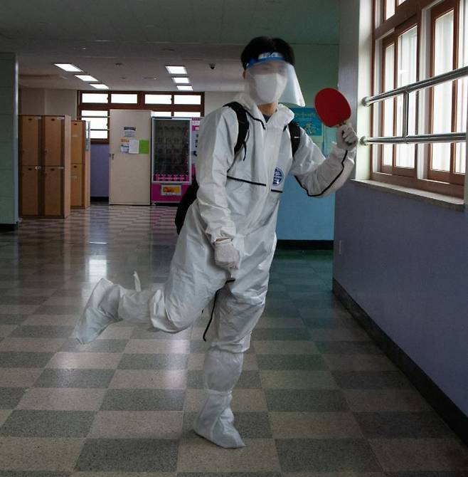 탁구 국가대표 신유빈 선수를 패러디한 의정부고 학생 /의정부고등학교 학생자치회 페이스북