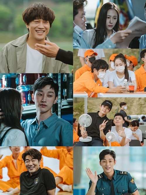 Behind-the-cuts, which show real chemistry such as Cha Tae-hyun, Jinyoung, and Jung Soo-jung, are revealed.KBS2 monthly drama Police Class (directed by Yoo Kwan-mo, the play-played Min Jeong, and production logos film) captures the movie with a full-fledged investigation story by Professor Yoo Dong-man (Cha Tae-hyun), a professor at the police station who is inverted in the reverse, and student Kang Sun-ho (Jinyoung).In addition, chemistry that crosses generations and actors who are attracting immersion are sniping the tastes of both men and women with synchro rate.While the drama is proving its potential for exciting five senses satisfaction and adding to expectations as the day goes by, the lively behind-the-scenes cut of the actors in Police Class is being revealed, drawing attention.Jinyoung (Kang Sun-ho station) and Jung Soo-jung (Oh Kang-hee station) in the photo released on the 3rd are preparing for the filming of Kiss Shin.Jung Soo-jung, who fixed his gaze on the script, is enthusiastic about the directors directing and shows off his professional aspect.Jinyoung, who carefully adjusts the movement, smiles shyly, forms a romance airflow, and can see the secret of the birth of a famous scene that stimulates love cells.In addition, Cha Tae-hyun (played by Yoo Dong-man) and Jinyoung, who prepare for the Cheongam Games with a smiley expression, are playing a role as atmosphere makers by adding vitality to the filming scene.Even outside Camera, their unwavering passion and synergy make viewers jump in the hearts.On the day of shooting the Cheongam Chengdu, which was full of fresh energy, everyone on the scene is in a festive atmosphere.Cha Tae-hyun and Jung Soo-jung, who talk comfortably, show a strong senior and junior chemistry that crosses inside and outside Camera.This month (played by Roh Bum-tae) and Yoo Young-jae (played by Cho Joon-wook), who take a youthful pose toward Camera with a fan wind side by side, show off their cute steam friendship.In addition, unlike the cool and blunt Kwon Hyuk character, Lee Jong Hyuks real moment, which can not hide a bright smile, makes viewers happy.