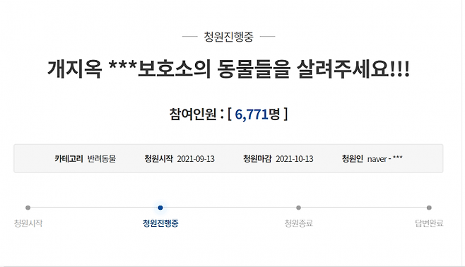 청와대 국민청원 게시판.