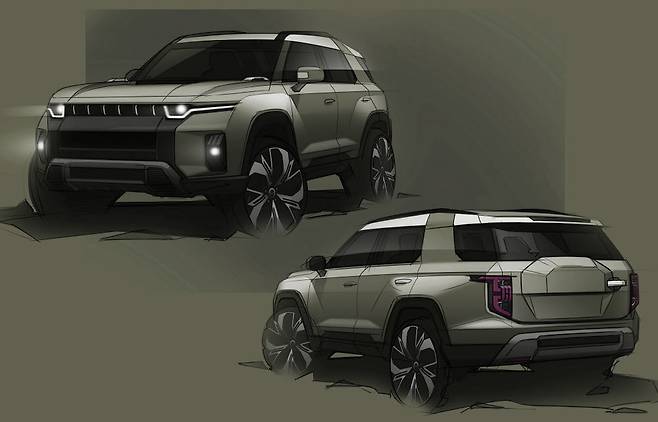 쌍용차가 개발 중인 중형 SUV J100.