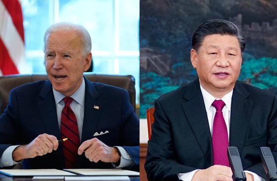 조 바이든 미국 대통령(왼쪽)과 시진핑 중국 국가주석(오른쪽). [AP·신화=연합뉴스]