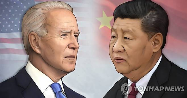 바이든 미국 대통령 - 시진핑 중국 국가주석 (PG) [홍소영 제작] 일러스트