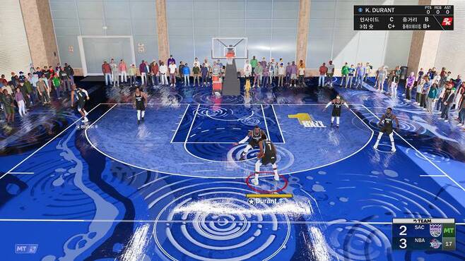 NBA 2K22 마이 팀 모드 플레이 화면