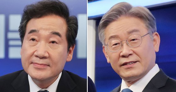 이낙연 전 민주당 대표(왼쪽)와 이재명 경기지사. 연합뉴스