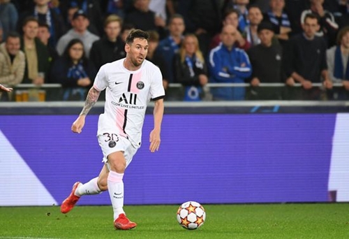 파리 생제르맹(PSG)은 16일 오전(한국시각)에 열린 클럽 브뤼헤와의  2021-22 챔피언스리그 조별리그 A조 1차전에서 1-1 무승부를 기록했다. 사진은 PSG 공격수 메시. /사진=로이터