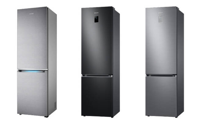 독일 최대 소비자 매체 `스티바`의 냉장고 제품 평가에서 상냉방·하냉동(BMF) 부문 1~3위를 석권한 삼성전자 냉장고(왼쪽부터 1, 2, 3위를 차지한 모델) 제품. [사진 제공 = 삼성전자]