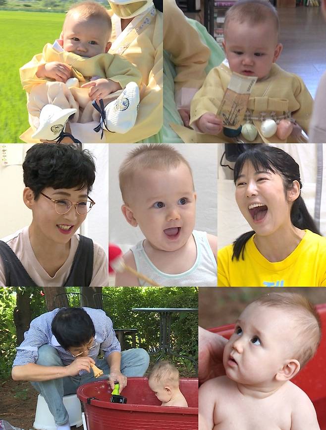 Jen, who is nine months old in her life, turns into a flower leader.On September 19th KBS 2TV The Return of Superman, Sayuri and Jen meet with Choi Yang-Rak - Fang Hyun Sook.On this day, Sayuri visited the couple to spend the first Chuseok of Jens life as a holiday. The couple welcomed them like their parents.Especially, the appearance of the flowering zen wearing Korean traditional clothing has caused honey to flow in the eyes of two people.It is the back door that Choi Yang-Rak and Pang Hyun-sook, who give pocket money as if they opened their wallets and treated their grandchildren, reminded them of the typical K holiday scenery and made them warm.Choi Yang-Rak then Top Model to give Fang Hyun-sook and Sayuri a zen bath while preparing holiday food ingredients.Yoonha, a father who raised two brothers and sisters, but Choi Yang-Rak, who has never bathed children, said it was a big top model.In addition, his top model was more difficult because of the Jen, who does not laugh at the efforts of Choi Yang-Rak, a bone-gone man.