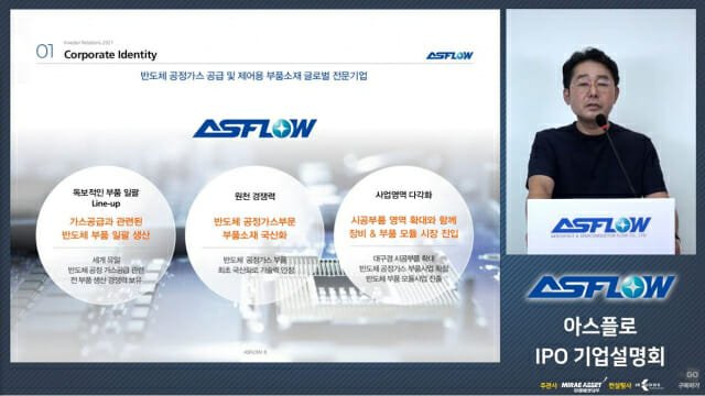 강두홍 아스플로 대표이사가 16일 온라인으로 회사를 소개하고 있다.(사진=아스플로)