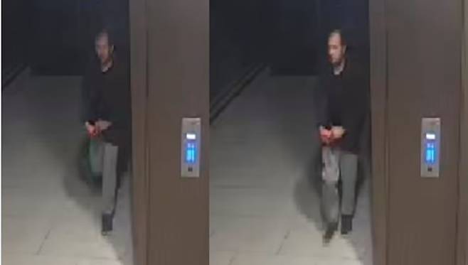 또다른 용의자 남성의 모습이 담긴 CCTV 영상 속 이미지.