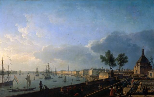 18세기 보르도항 풍경. 조제프 베르네 작(作), 캔버스에 오일. 루브르 박물관 소장