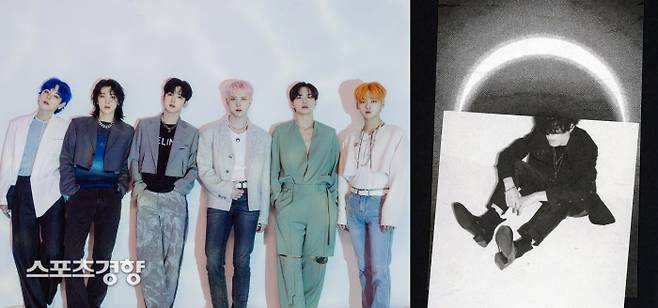 그룹 위아이(왼쪽)와 프로듀서 드레스. 사진 위엔터테인먼트, 하이라인엔터테인먼트