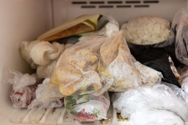 독거노인 고독사 현장에서 촬영한 냉장고 내부 모습. 먹다 남은 오래된 음식 등이 어지럽게 쌓여 있다. 아시아문화원·박민구 작가 제공