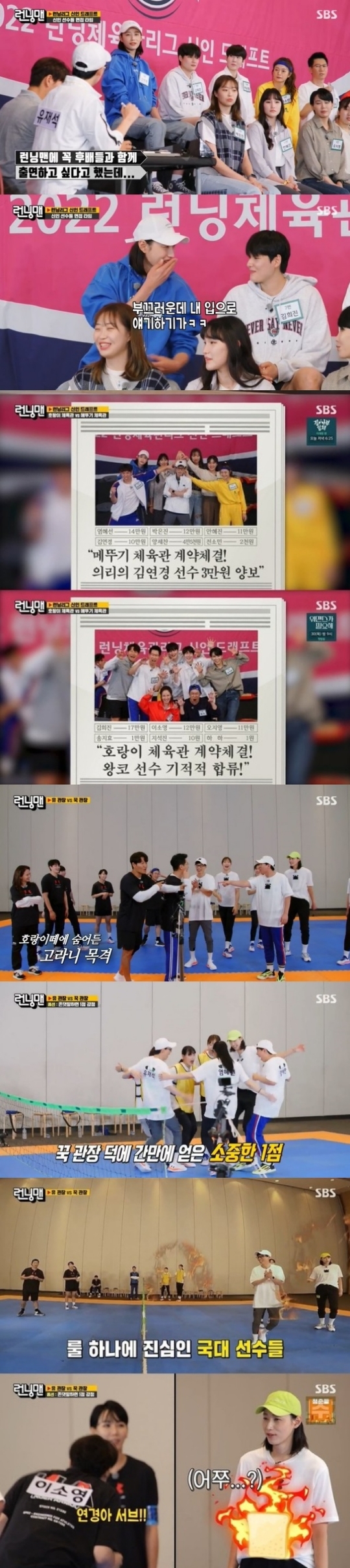 SBS Running Man, which was launched by the womens volleyball team, which gave a hot impression at the 2020 Tokyo Olympic Games, recorded high TV viewer ratings with a hot smile.Running Man, which was broadcast on September 26, ranked first in entertainment in the same time zone with 6.3% of TV viewer ratings (hereinafter based on Nielsen Korea Seoul Capital Area), and 4.2% of 2049 TV viewer ratings, the main indicator and target indicator of advertisers, was shown. Total Area (based on furniture) recorded the top spot in the same time zone as well as the top spot in Sunday entertainment, and the highest TV viewer ratings per minute jumped to 9.4%.The show was decorated with the UEFA Champions League rookie draft, and the womens volleyball team Kim Yeon-koung, Kim Hee-jin, Oh Ji-young, Yeum Hye-Seon, Park Eun-jin, Ahn Hye-jin and Lee So-young appeared The sun cheered everyone.Kim Yeon-koung said, I hear a lot of stories about Lee Kwang-soo, and I will fill the vacancy today.The draft, which consisted of a surprise progress by the caster, was made by Yoo Jae-Suk, who was reborn as the director according to the results of the race last week, along with Kim Jong-kook, the head of the Hung-Kwan.Kim Jong-kook had to negotiate Salary with the players with 990,000 One, Yoo Jae-Suk silver 1.3 million One, and the players had to have a volleyball before the draft and have to be evaluated by Choices for speed and playing.If Running Man members laughed, the volleyball team players showed off their ability to play well by showing fast spikes.Kim Hee-jin, who showed 70km / h, chose to go to the tiger gym at the top Salary 170,000 One, and Oh Ji Young, Lee So Young, Haha, Ji Suk-jin and Song Ji-hyo also joined.Kim Yeon-koung, 60km/h, offered his Salary 30,000 One to join Yang Se-chan to Choices the Grasshop Gym.Park Eun-jin, Yeum Hye-Seon, Ahn Hye-jin and Jeon So-min also headed to the grasshopper gym.The first Battle was a football: a hand-held Libero, with both teams Choices Haha and Kim Yeon-koung and added tension to the intense rally from the start.However, unexpected options Do not write honorific words emerged as a variable, and Kim Jong-kook and Yoo Jae-Suk, the two team managers, fell into Kim Jong-kook and Yoo Jae-Suk were reprimanded for each mistake, and each time they scored, they were tired of the energy of the players who showed that world tension and predicted a tough battle in the future.