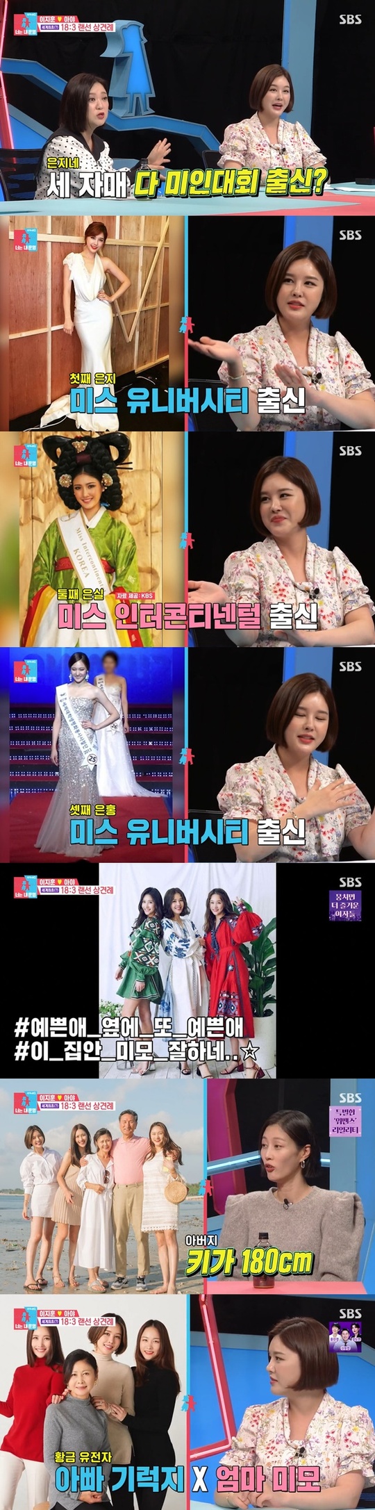Park Eun-ji cited his fathers height and his mothers beautiful look as the secret to three sisters beautiful look.On SBS Same Bed, Different Dreams 2 Season 2 - You Are My Destiny broadcast on September 27, broadcaster Park Eun-ji appeared as a special MC.Park Eun-ji said that all three sisters are from a beauty pageant, and that she is Miss UNeever City, second Park Eun-ji is Miss Intercontinental, and third Eunhong is Miss UNeever City.Park Eun-ji is the secret of three sisters beautiful look, My father is 180cm tall and cool even though he is old.My mother is also a cute person. My fathers height and my mothers beautiful look.