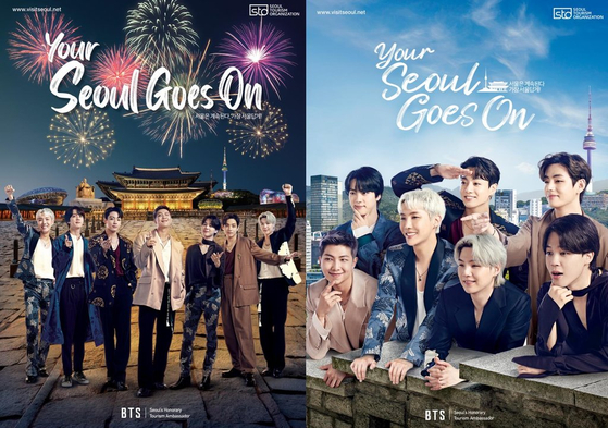 Posters featuring BTS as they promote Seoul Tourism Organization's global campaign ″Your Seoul Goes On″ [SEOUL TOURISM ORGANIZATION]