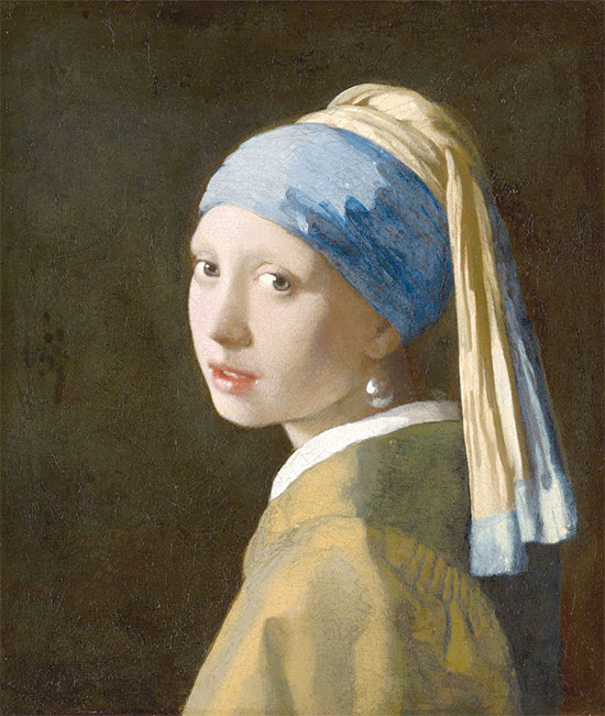 ‘진주 귀걸이를 한 소녀(1665년경)’. 다빈치의 모나리자에 버금가는 신비로움으로 인해 문학, 미술, 영화 등 여러 분야에 끝없는 영감을 제공하는 작품. 페르메이르의 대표작 중 한 점이다.
