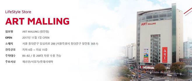 패션그룹형지가 서울 동대문에서 운영 중인 복합 쇼핑몰 ‘아트몰링 장안점’. / 패션그룹형지 제공