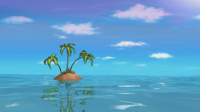 애니메이션 '네모바지 스폰지밥'에 등장하는 섬. 인터넷 캡처