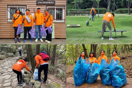 지난 16일 빗썸 임직원들은 산책하며 쓰레기 줍는 '플로깅 데이' 봉사활동을 서울 및 근교 주요 산악코스와 시민공원 코스에서 진행했다고 19일 밝혔다. (제공=빗썸)