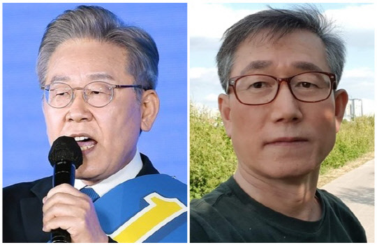 이재명(왼쪽) 경기도지사와 정운현 이낙연 캠프 공보단장. 정운현 페이스북, 연합뉴스