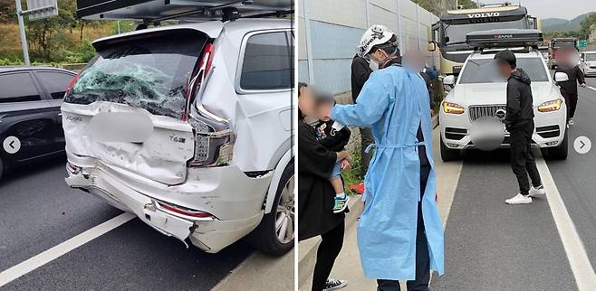 인플루언서 하준맘이 사고 당시 탔던 차량/인스타그램