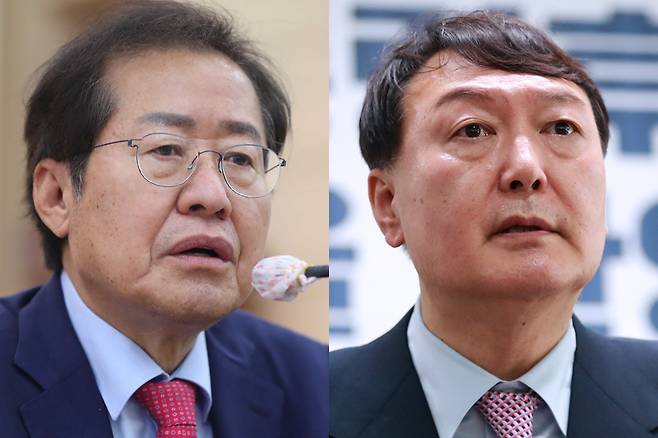 국민의힘 홍준표 의원(왼쪽), 윤석열 전 검찰총장 - 연합뉴스