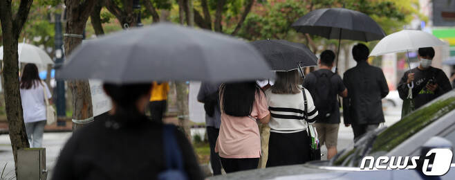 비가 내리는 한 대학 캠퍼스. /뉴스1 © News1 유경석 기자