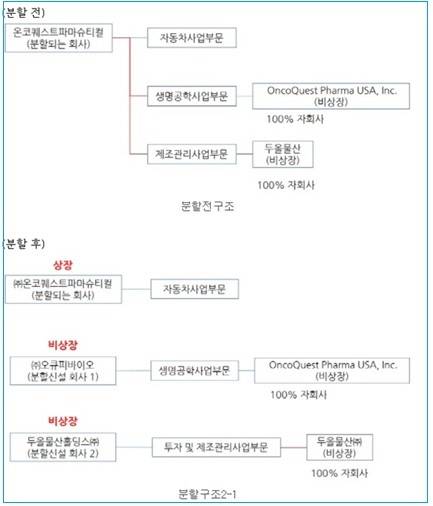 출처: OQP 회사분할 증권신고서에서 발췌