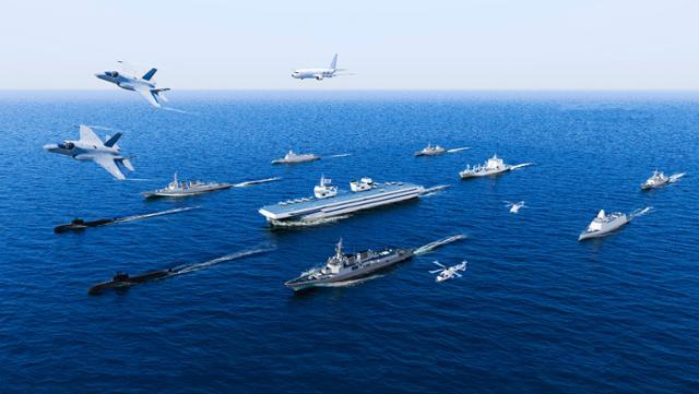해군이 공개한 경항모전투단 개념도. 해군 제공