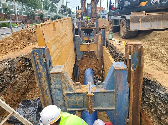 블록구축공사 B-LINE 관매설 작업 (사진=군산시 제공) *재판매 및 DB 금지