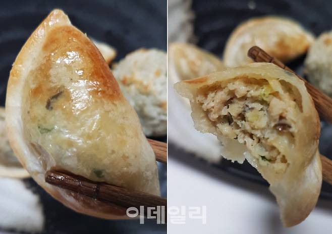 신세계푸드 올반 중화 미식 만두 ‘상해(상하이)식 삼선 수이자오’.(사진=김범준 기자)