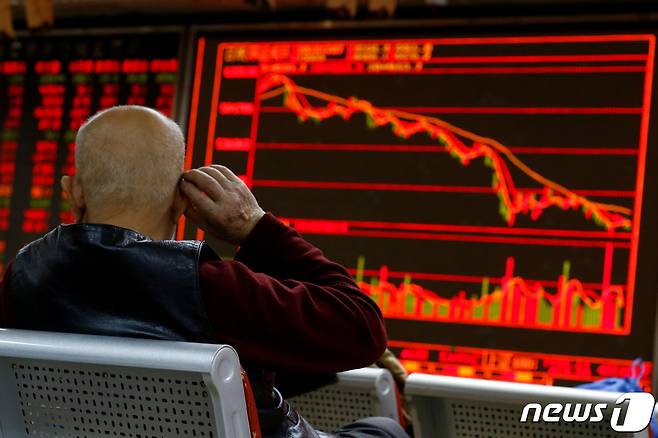 중국 베이징 증권거래소. © 로이터=뉴스1 © News1 정윤영 기자