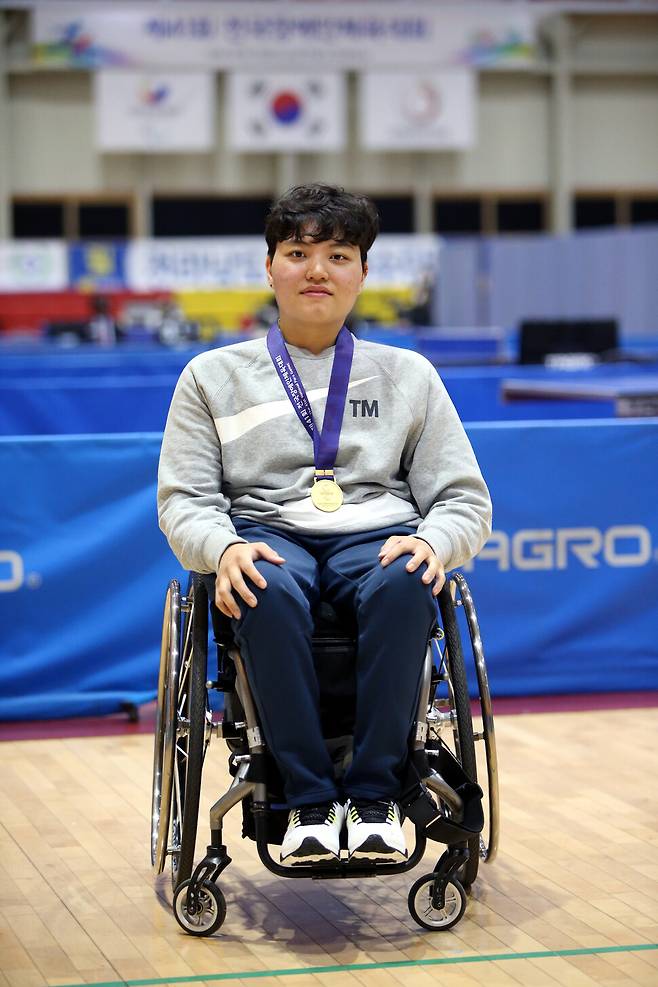 제41회 전국장애인체전 최우수선수로 선정된 휠체어 탁구의 윤지유 선수. 대한장애인체육회 제공.