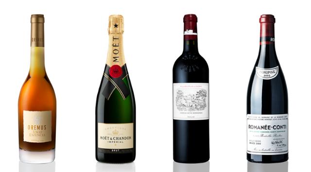 퐁파두르 부인과 관계가 있는 와인들. 왼쪽부터 토카이, 모엣샹동 샴페인, 샤토 라피트 로칠드, 로마네 콩티. 각 와이너리 홈페이지 캡처