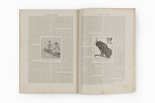 샤를 바라의 `조선기행`(1892년)에 실린 콜레라 쫓는 고양이 부적 이미지  [사진 제공 = 국립민속 박물관]