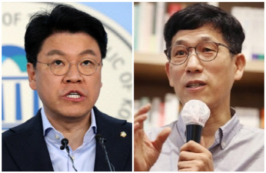 장제원(왼쪽) 국민의힘 의원과 진중권 전 동양대학교 교수. 연합뉴스