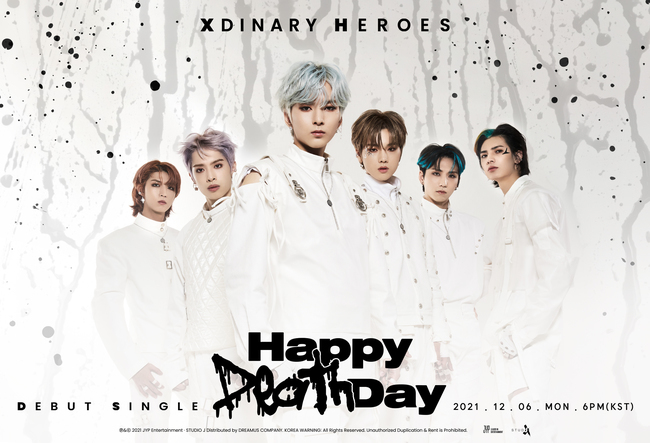 !JYP Entertainment (hereinafter referred to as JYP) newcomer group xdinary heroes (XDIH) will release the debut digital single Happy Death Day (Happy Death Day) and debut it officially.JYPs artist label Studio Jay (STUDIO J) delivers a new stimulus to the music industry with Boy Band xdinary heroes, which is the second to be released following DAY6 (Day Six).The xdinary heroes, which officially debut on December 6, have a solid vocal and playing ability with a total of six members, including bassist starring, keyboardist Odd (O.de), integer, guitarist Gaon and Jun Han, with drummer Gunil from Berkeley College of Music in the United States.They take their first step into the music industry with their first digital single and the same title song Happy Death Day and aim at the taste of the Z generation.The new song depicted the situation where the cold truth was faced on the day when the happiest and most celebrated.It is a song that satirizes the psychology of people with duality who are invited to the birthday party and smile in front of them and give congratulations and turn around.The rich sound that overlapped the guitars of three different models made a dynamic taste without any boredom.In particular, the debut song of xdinary heroes was composed and composed by members Jung Soo and Gaon, and the star composer Shim Eunji of JYP publishing and K-pop popular composer Lee Hae-sol added their hands to enhance the perfection.Xdinary heroes have released a series of performance videos that reveal the position of six members musical instruments following the drama-tying teaser, which narrates the characteristics and potential of each member on the official SNS channel.In the Happy Death Day Music Video teaser, which was opened on the 5th day before the debut, it attracted the attention of domestic and foreign K-pop fans by conveying fresh charm with an unconventional clown makeup and addictive melody.The unique group name xdinary heroes has been completed by reducing the Extraordinary Heroes (extraordinary Heroes) and has a message that anyone can be Hero.The members express their efforts in everyday life under the slogan WE ARE ALL HEROES with music and develop the stories of hidden Heroes in ordinaryness.Through the unknown space form (platform), it is expected to show an extraordinary appearance of going between reality and the virtual world and emit a special presence.JYP newcomer group xdinary heroes will announce their first digital single Happy Death Day at 6 pm on June 6 and launch a signal of the birth of Z Generation representative K-band.