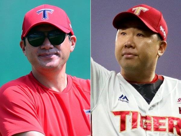 서재응 코치(왼쪽), 이범호 코치. 스포츠동아DB