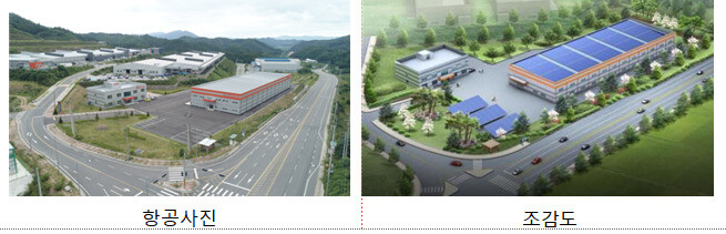 충북 진천에 지어진 ‘태양광 재활용센터’. 산업통상자원부 제공