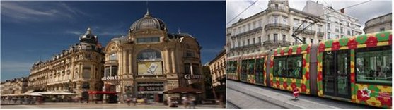 몽펠리에 코메디 광장과 트램. [사진 pixabay]